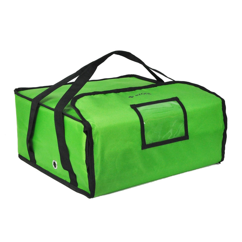 Commercial Pizza Delivery Bag 18x18x8.5" Holds 4x16" Pizza Boxes Fully Insulated Green