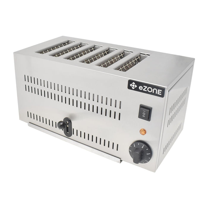 eZone Commercial 6-Slice Toaster FY-6S Fast Browning 3.0kW 230V Stainless Steel