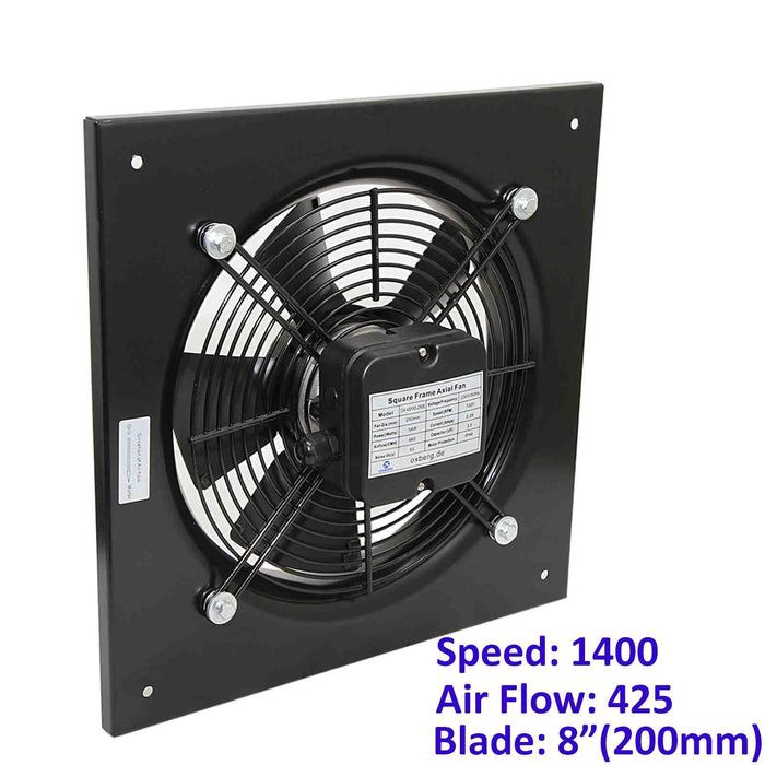 Industrial Wall Mounted Extractor Fan 8" Quiet Commercial Ventilation+Speed Ctrl