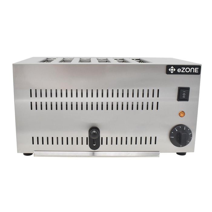 eZone Commercial 6-Slice Toaster FY-6S Fast Browning 3.0kW 230V Stainless Steel