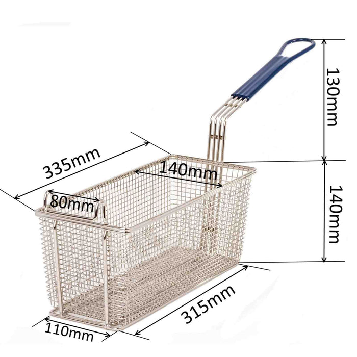 Heavy Duty Rectangular Chip Fish Basket for Anets Gas Deep Fat Fryers