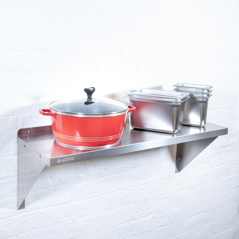 Stainless Steel Wall Shelf 1200x300mm Commercial Catering Kitchen Storage