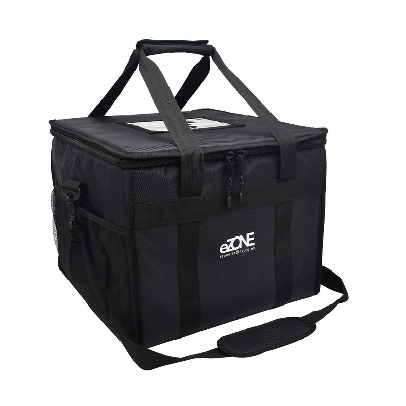 eZone Heavy Duty Insulated Food Delivery Bag 18x18x14” with Hot Cold Divider Zipper Suitable for Takeaway Restaurants Pizza Indian Kebabs Chinese