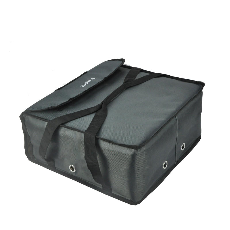 Commercial Pizza Delivery Bag 18x18x8.5" Insulated Holds 4x16" Pizza Boxes Grey
