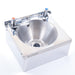 Commercial Kitchen Stainless Steel Wall Hand Wash Basin Sink with Lever Taps & Waste Kit