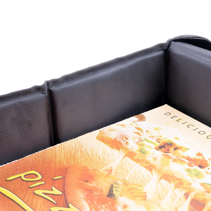 Food Delivery Bag Built-in Insert Folding Insulated 17x15x14” Takeaway Pizza BLK