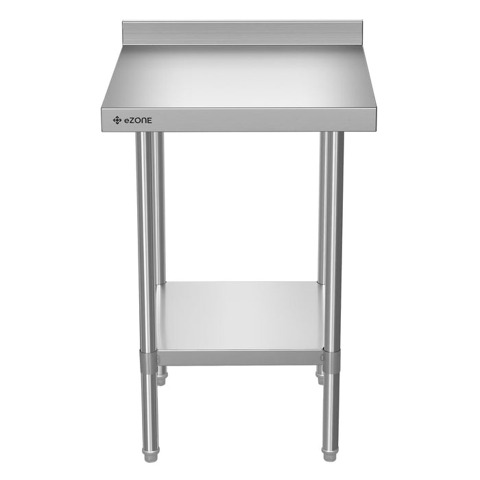 eZone Commercial Stainless Steel Kitchen Food Prep Table Upstand 600x600x900mm +Castors