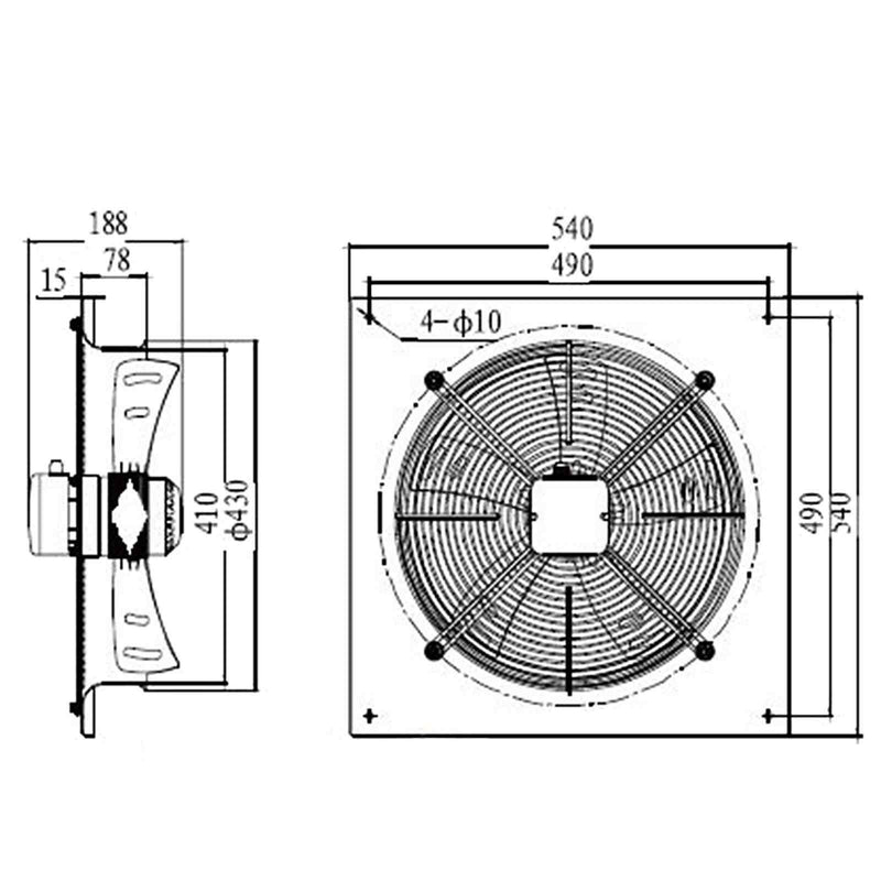 Industrial Wall Mounted Extractor Fan 16" Commercial Ventilation +Speed Control