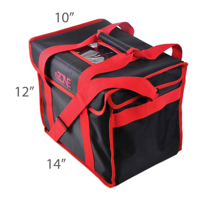 2x eZone Food Delivery Bag 14x10x12", Black with Red Trim