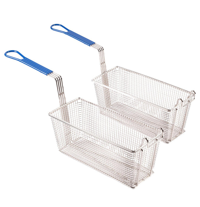 2x Frying Basket Commercial Deep Fat Fryer Chip Fish Takeaway 335x140x140mm