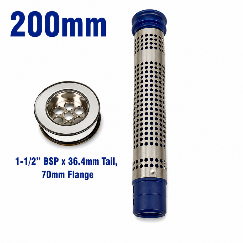 Commercial Catering Kitchen Sink Waste Strainer/Standpipe Plug 200mm with Outlet