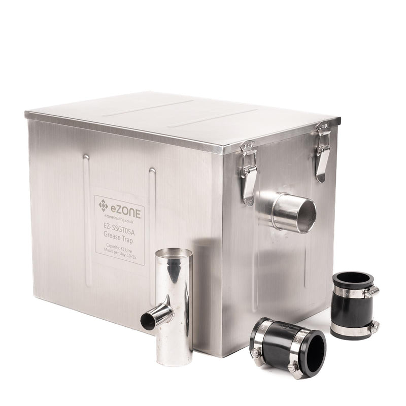 Commercial Grease Trap 33 Litre Catering Waste Fat Oil Filter Stainless Steel