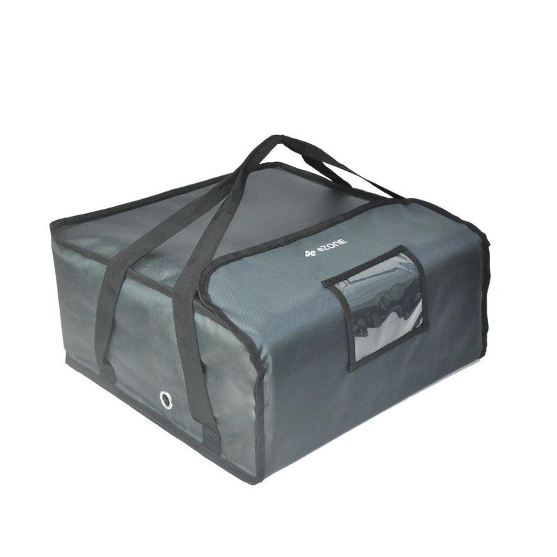 Commercial Pizza Delivery Bag 18x18x8.5" Insulated Holds 4x16" Pizza Boxes Grey