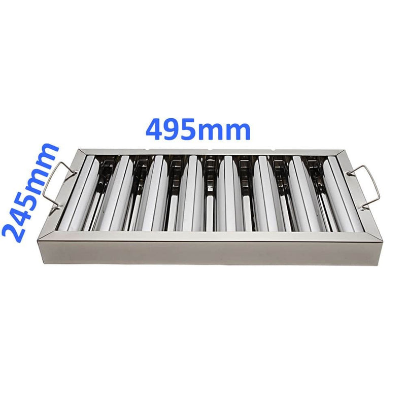 Canopy Grease Baffle Filter Stainless Steel Kitchen Extraction Hood 495x245mm