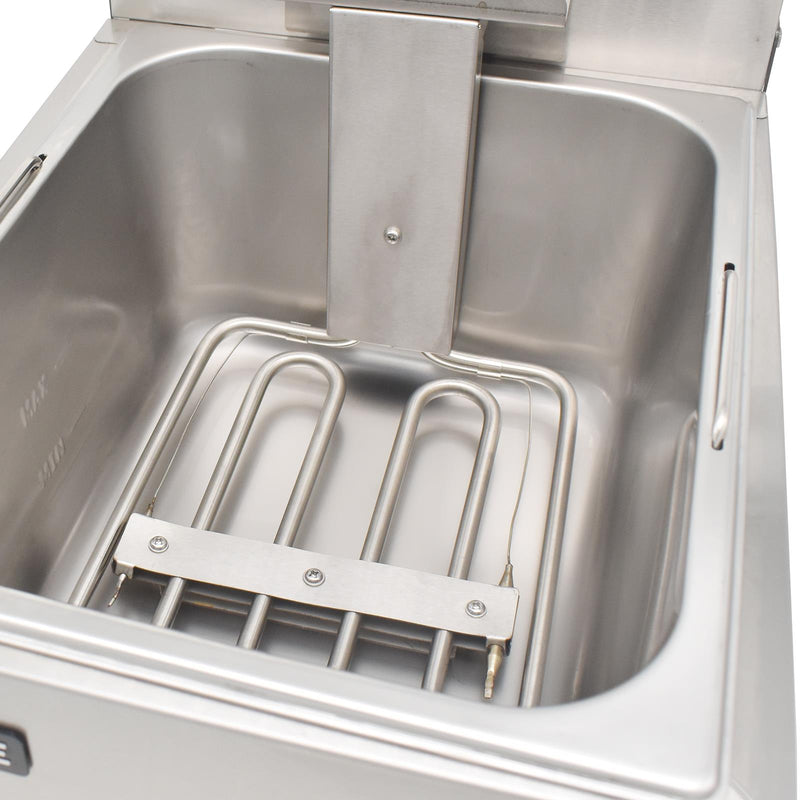 eZone Commercial Electric Fryer Single Tank 5Ltr 3kW 13A UK Plug Countertop Heavy Duty Stainless Steel Ideal for Restaurants Takeaways