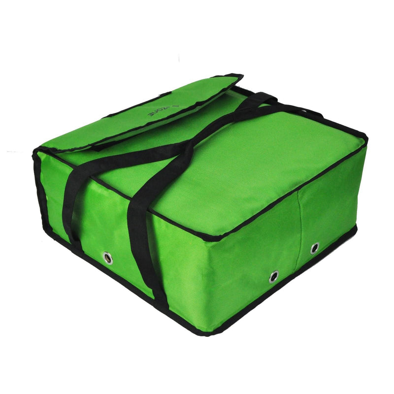 Commercial Pizza Delivery Bag 18x18x8.5" Holds 4x16" Pizza Boxes Fully Insulated Green