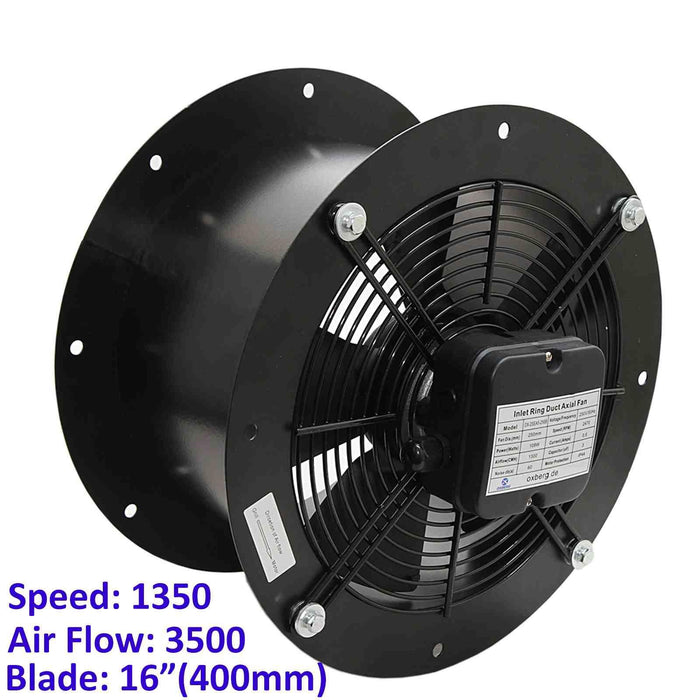 Industrial Cased Extractor Fan 16" Duct Commercial Ventilation +Speed Controller