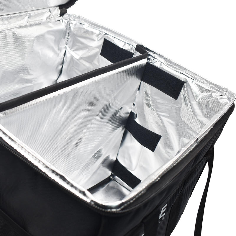 eZone Heavy Duty Insulated Food Delivery Bag 16x16x13” with Hot Cold Divider Zipper Suitable for Takeaway Restaurants Pizza Indian Kebabs Chinese