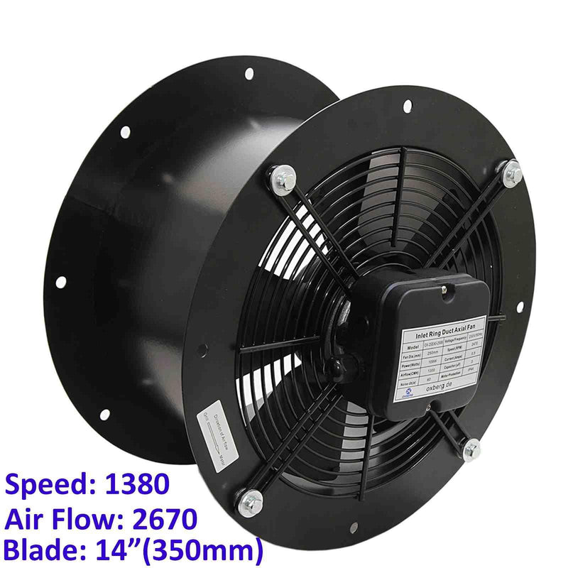 Industrial Cased Extractor Fan 14" Duct Commercial Ventilation +Speed Controller