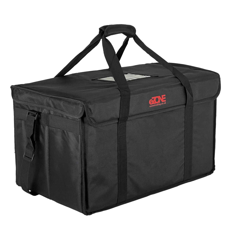 Food Delivery Bag Built-in Insert Folding Insulated 24x14x14” Takeaway Pizza BLK