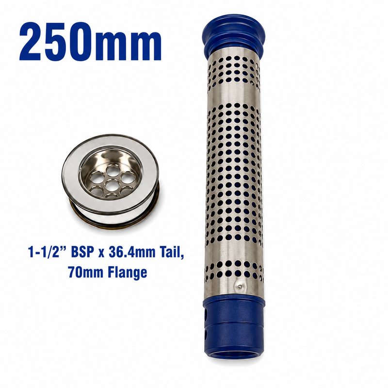 Commercial Catering Kitchen Sink Waste Strainer/Standpipe Plug 250mm with Outlet