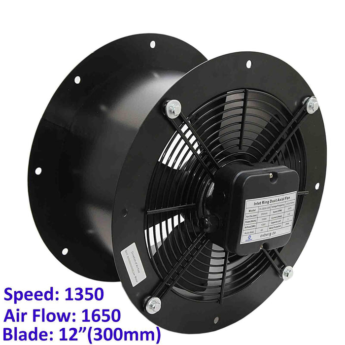 Industrial Cased Extractor Fan 12" Duct Commercial Ventilation +Speed Controller catering equipment