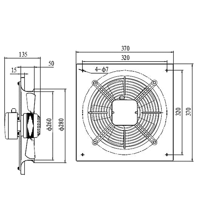 Industrial Wall Mounted Extractor Fan 10" Quiet Commercial Ventilation+Speed Ctr