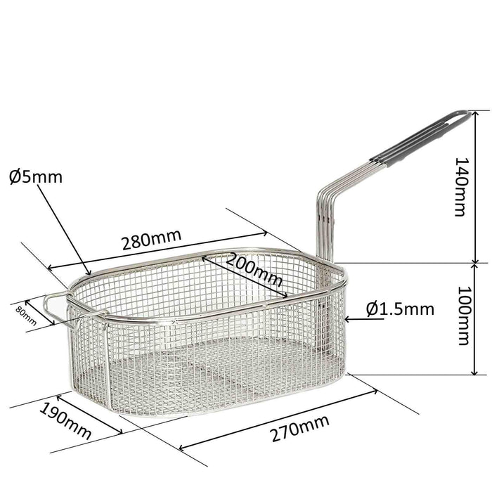 Oval Frying Basket for LINCAT J6/9/12/18 Electric Fryers, P/N BA92 280x200x100mm